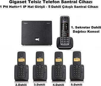 Gigaset C530 IP 5 Dahili Dect Telsiz Kablosuz Telefon Santrali