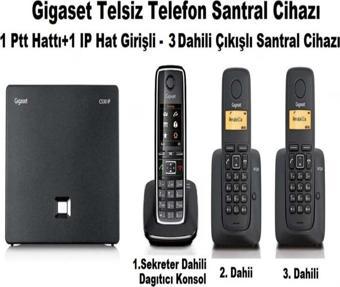 Gigaset C530 IP 3 Dahili Dect Telsiz Kablosuz Telefon Santrali