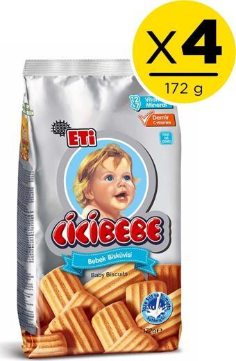 Eti Cicibebe Bebek Bisküvisi 172 gr x 4 Adet