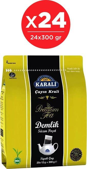 Karali Premium 25'li 24 Adet Siyah Demlik Poşet Çay