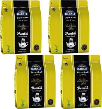 Karali Çay Premium Demlik Poşet Siyah Çay 25 Li 4 Adet