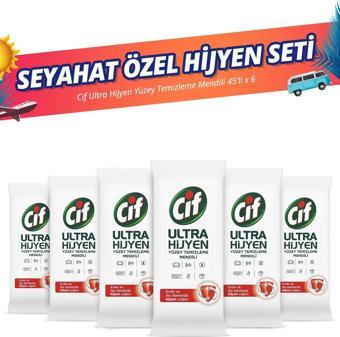 Cif Ultra Hijyen Yüzey Temizleme Mendili 45'li x6