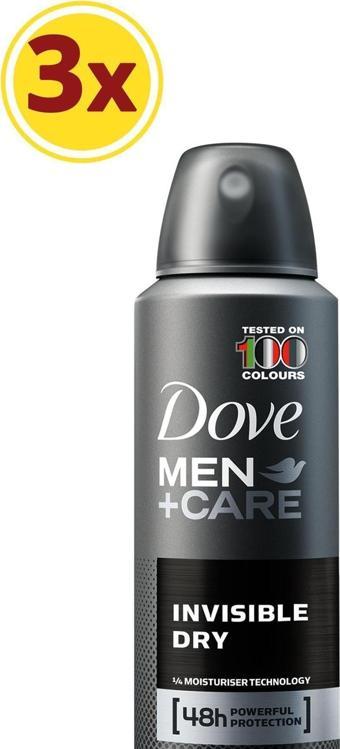 Dove Men Erkek Deodorant Sprey Invisible Dry 150 ml X3