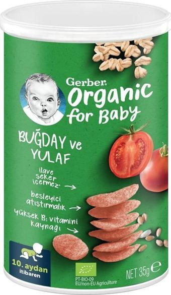 Gerber Organik Buğday Ve Yulaflı Bebek Atıştırmalığı 35g