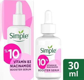 Simple Booster Serum %10 B3 Niacinamide Vitamini Eşit Cilt Tonu ve Görünümü 30 ml