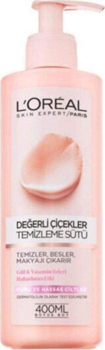 L'Oréal Paris Değerli Çiçekler Temizleme Sütü Kuru Ve Hassas Ciltler 400ml