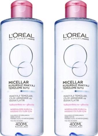 L'Oréal Paris Dermo Expertise Hassas Ciltler İçin Kusursuz Makyaj Temizleme Suyu 400 ml 2 Adet