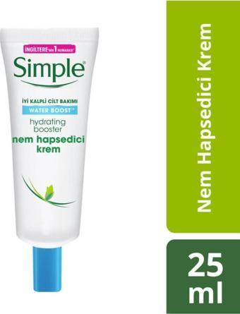 Simple Water Boost Kuru/Nemsiz Ciltler İçin Bitki Özü ve Mineraller İçeren Nem Hapsedici Krem 25 Ml