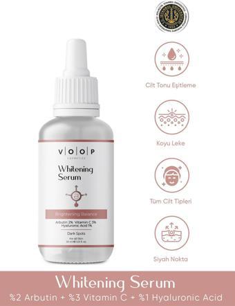 Voop Cilt Beyazlatıcı Ve Lekeleri Giderici Serum - 30 ml | %2 Arbutin, %3 Vitamin C, %1 Hyaluronik Asit