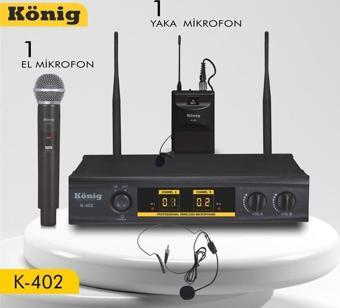 König K-402 El + Yaka 16 Kanal UHF Telsiz Kablosuz Mikrofon