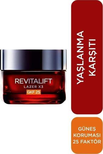 L'Oréal Paris Revitalift Lazer X3 Leke ve Kırışıklık Karşıtı Bakım GKF25 SPF25