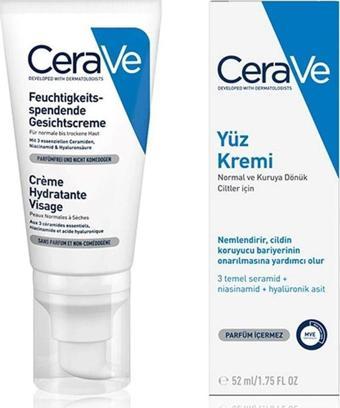 Cerave Yüz Nemlendirici Normal & Kuruya Dönük Ciltler için Krem 52 ml