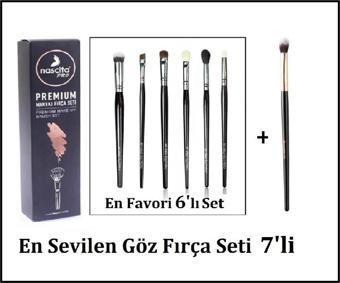 Nascita En sevilen Göz Fırça Seti 7'li Premıum Set 110 & Dar Yapılı Far Karıştırma Fırçası 0139 