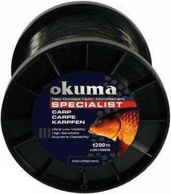 Okuma Carp 1200m 17,00 LB 7.73kg 0,34mm Sazan Olta Misinası