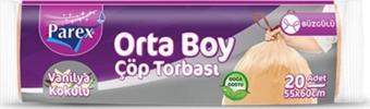 Parex Büzgülü Vanilya Kokulu Çöp Poşeti Orta Boy 55 x 60 cm 12 Paket