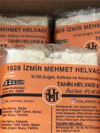 1928 Mehmet Helvacı Özel Seri Fuar Tahin Helvası Sade 125 Gr. 25 Adet Kolilerde