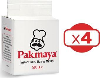 Pakmaya Instant Kuru Hamur Mayası 500 gr x 4 Adet