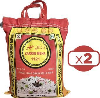 Zarrin Mehr 1121 5 kg 2'li Paket Basmati Hint Pirinci