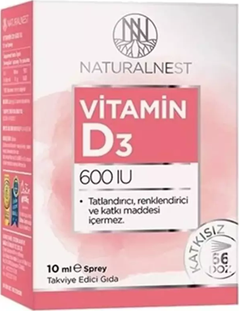 Naturalnest Vitamin D3 600 IU Sprey 10 ml