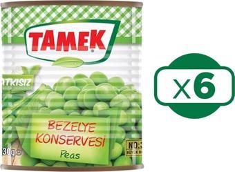 Tamek Bezelye Konservesi Net 830 gr x 6 Adet