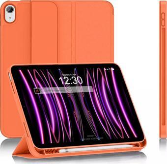 Sneezy Apple İpad 10.Nesil 10.9 İnç Kılıf Craft Kalem Bölmeli Uyku Modlu Kapaklı Smart Case