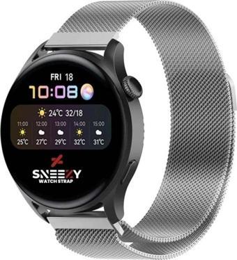 Sneezy Huawei Watch Gt3 Elite-Active 46Mm-Gt3 Pro-Gt3 Se 22Mm Uyumlu Woven Wire Tasarım Metal Hasır Kordon