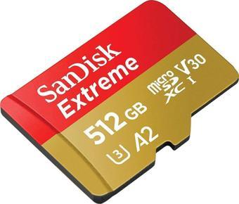 Sandisk Extreme 512GB 190MB/S MicroSDXC U3 For Aksiyon Kamera SDSQXAV-512G