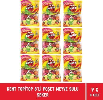 Kent Topitop 8'li Poşet Meyve Sulu Şeker - 9 Adet