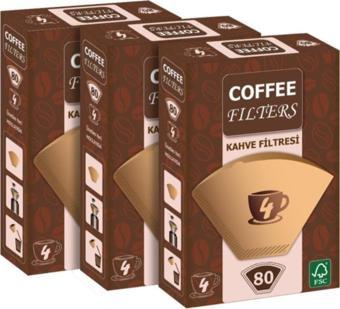 Coffee Filters Kahve Filtresi 80 Adet x 3 Adet