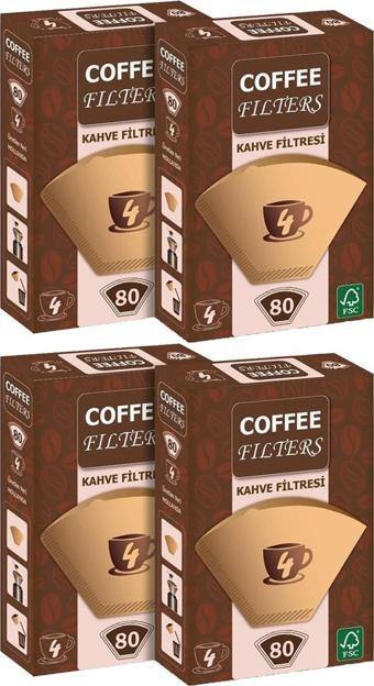 Coffee Filters Kahve Filtresi 80 Adet x 4 Adet