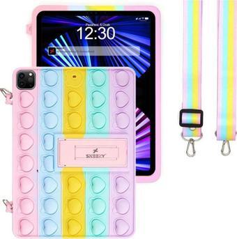 Sneezy İpad Pro 11 İnç 1234.Nesil 2018/20/21/22 Tam Uyumlu Glow Desenli Standlı Askılı Popit Tablet Kılıfı