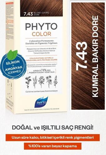 Phyto Phytocolor 7.43 Kumral Bakır Dore Amonyaksız Kalıcı Bitkisel Saç Boyası