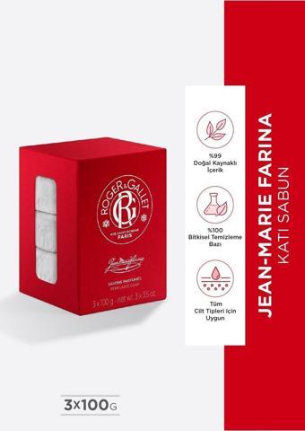 Roger&Gallet Jean Marie Farina Bitkisel, Doğal, Canlandırıcı, Aromatik Sabun 3X100G