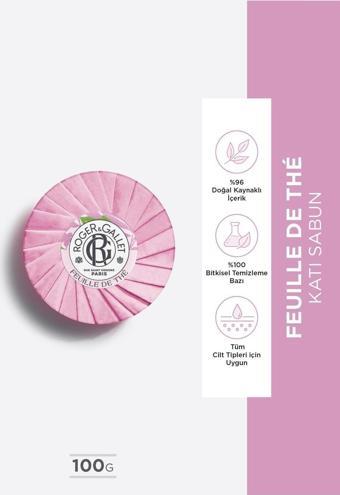 Roger&Gallet Feuille De The Bitkisel, Siyah Seylan Çayı Özlü, Canlandırıcı, Parfümlü Katı Sabun 100Gr