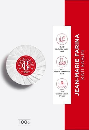 Roger&Gallet Jean-Marie Farina Bitkisel, Aromatik, Canlandırıcı, Parfümlü Katı Sabun 100Gr