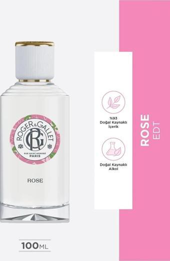 Roger&Gallet Rose Edt Italyan Mandalinası, Isparta Gülü, Misk Içeren, Çiçeksi, Rahatlatıcı Parfüm 100 Ml