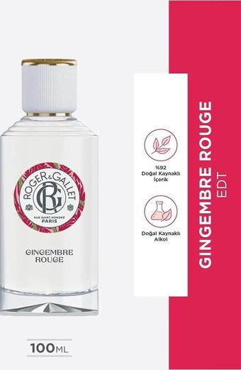 Roger&Gallet Gingembre Rouge Edt Kırmızı Orman Meyvesi, Zencefil Özü, Meyvemsi-Çiçeksi, Enerji Veren Parfüm 100Ml