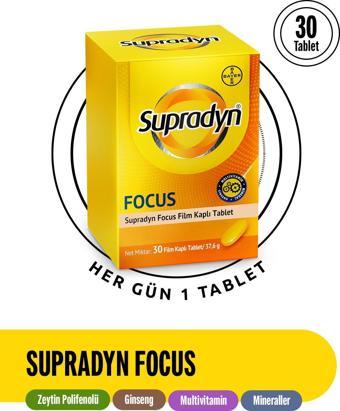 Supradyn Focus 30 Film Kaplı Tablet Zeytin Polifenolü, Ginseng, Multivitamin Ve Mineral Içeren