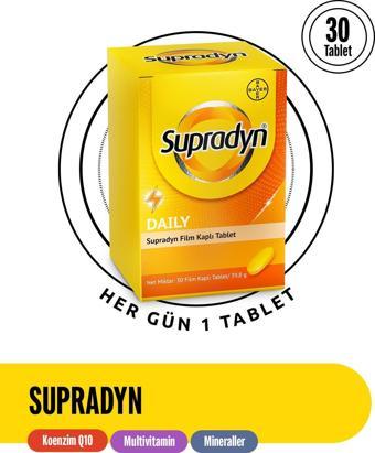 Supradyn 30 Film Kaplı Tablet | Koenzim Q10, Multivitamin Ve Mineral Içeren Takviye Edici Gıda