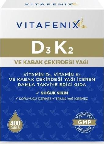 Vitafenix D3K2 Ve Kabak Çekirdeği Yağı Içeren Takviye Edici Gıda