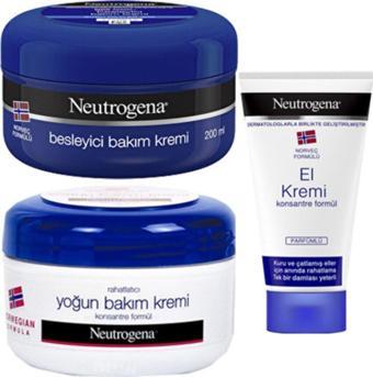 Neutrogena Besleyici Bakım Kremi + Yoğun Bakım Kremi 200+200 Ml + El Kremi Parfümlü 50 Ml