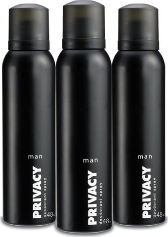 Privacy Men Deodorant 3X150Ml