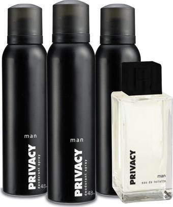 Privacy Man Edt Parfüm 100Ml & Deodorant 3X150Ml