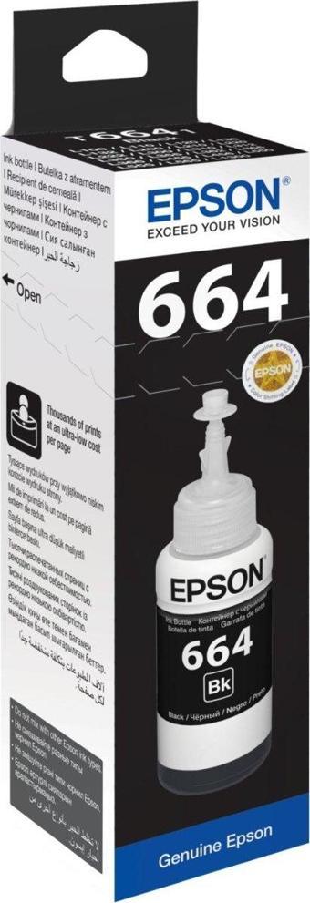 Epson T6641 Siyah Mürekkep Tüpü Orjinal  70ml