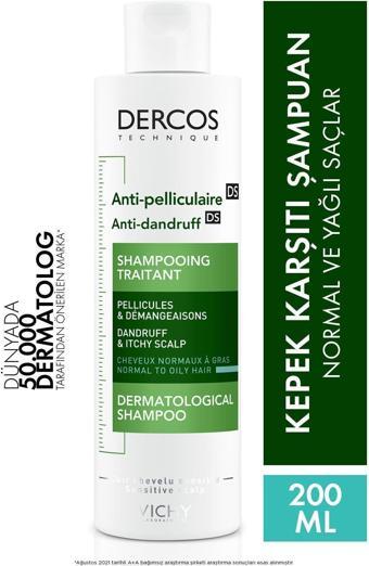 Vichy Dercos Anti Dandruff Kepek Karşıtı Şampuan Normal ve Yağlı Saçlar 200 ml