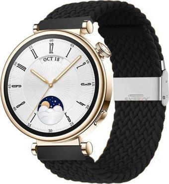 Sneezy Huawei Watch Gt 4 41Mm İle Uyumlu 18Mm Metal Klips Solo Fiberlink Örgü Kordon