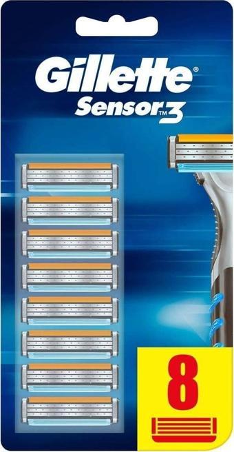 Gillette Sensor 3 Yedek Tıraş Bıçağı 8'Li