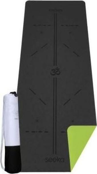 Seeka Yoga Stüdyo Serisi TPE Yoga Mat-Charcoal - Yeşil