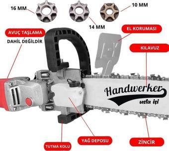 Handwerker Yağ Depolu Avuç Taşlama Zincirli Testere Aparatı 35 cm