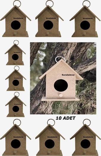 Buradadavar Hobi Ahşap Ahşap Kuş Evi Yuvası 10'lu